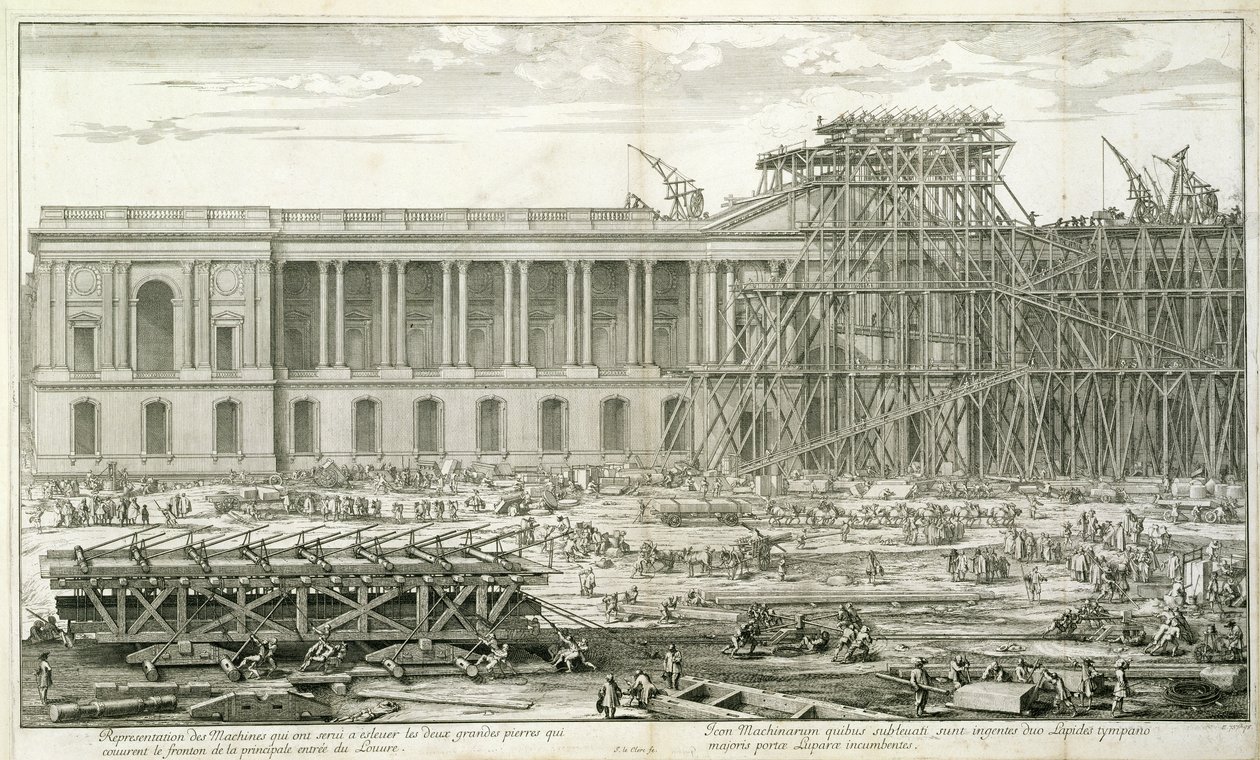 Edifício da entrada principal do Louvre, Paris de Sebastien I Le Clerc
