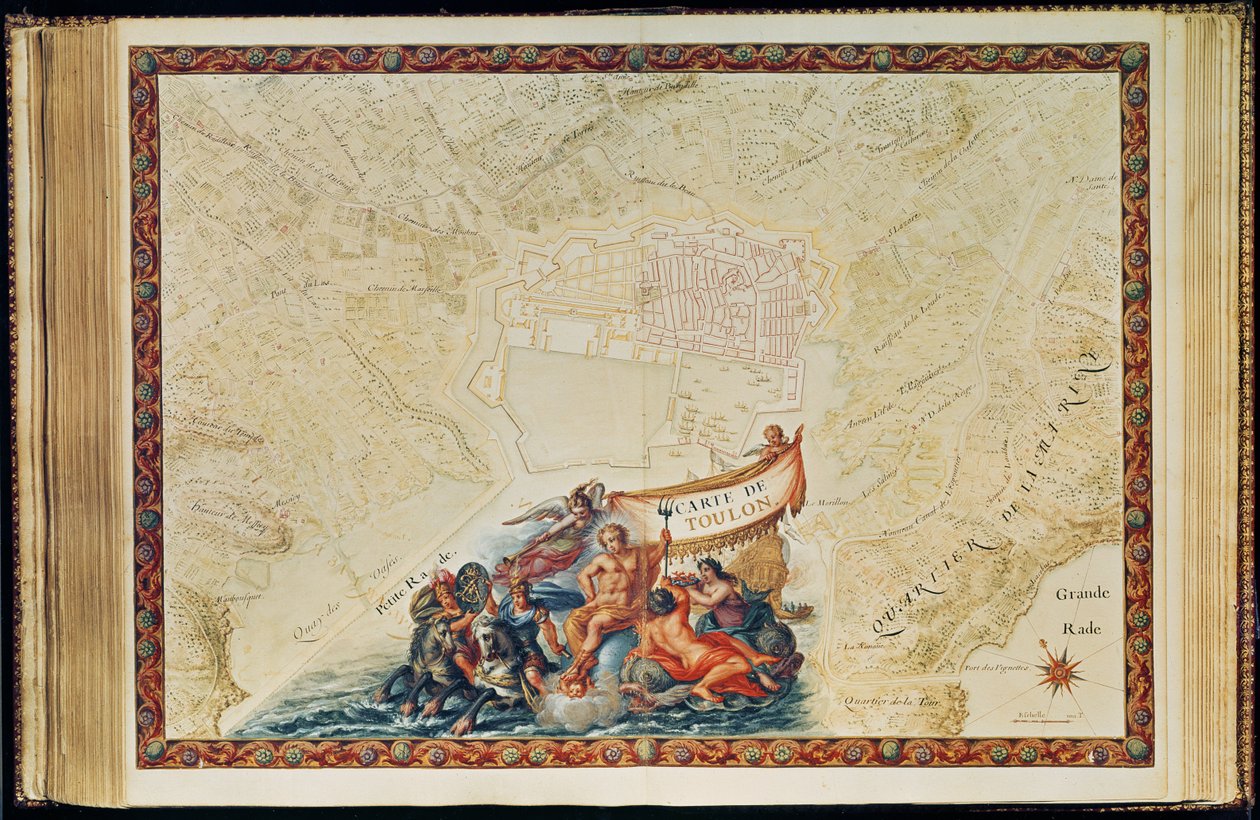 Ms. 987, Vol. 2 fol.63 Plano de Toulon, do &39;Atlas Louis XIV&39;, 1683-88 de Sebastien Le Prestre de Vauban
