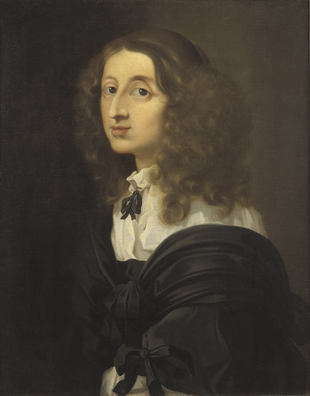 La reine Christine de Suede - Retrato da Rainha Christina da Suécia (1626-1689), de Bourdon, Sebastien (1616-1671). Óleo sobre tela. Dimensão : 72x58 cm. Nationalmuseum Estocolmo de Sébastien Bourdon