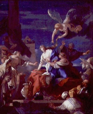 A Morte de Dido (óleo sobre tela) de Sébastien Bourdon