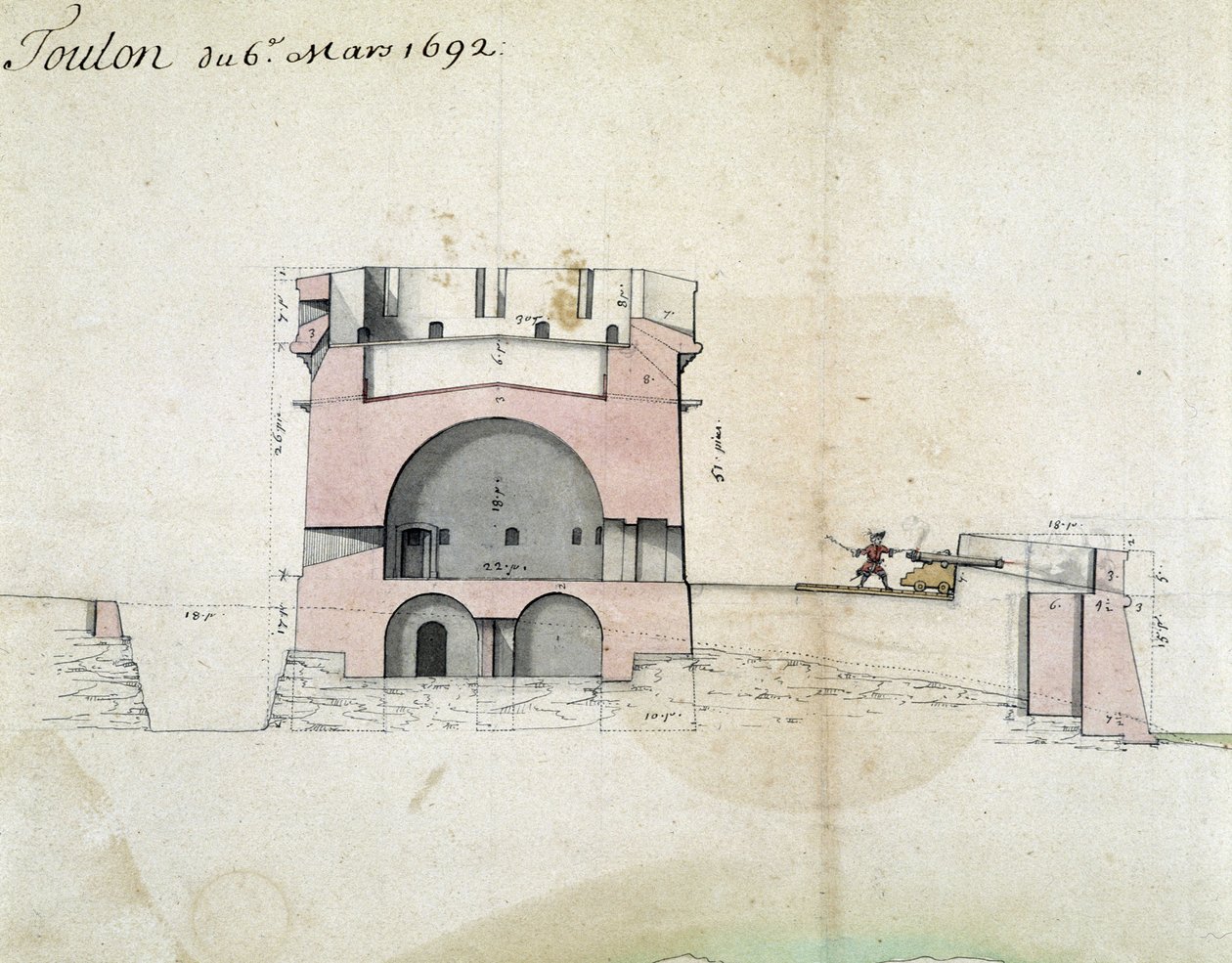 Fortificação de Toulon por Vauban em 03/06/1692 de Sebastien Le Prestre de Vauban