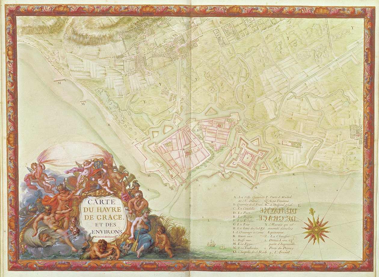 Ms. 987, fol.24 Plano de Le Havre, do &39;Atlas Louis XIV&39;, 1683-88 de Sebastien Le Prestre de Vauban