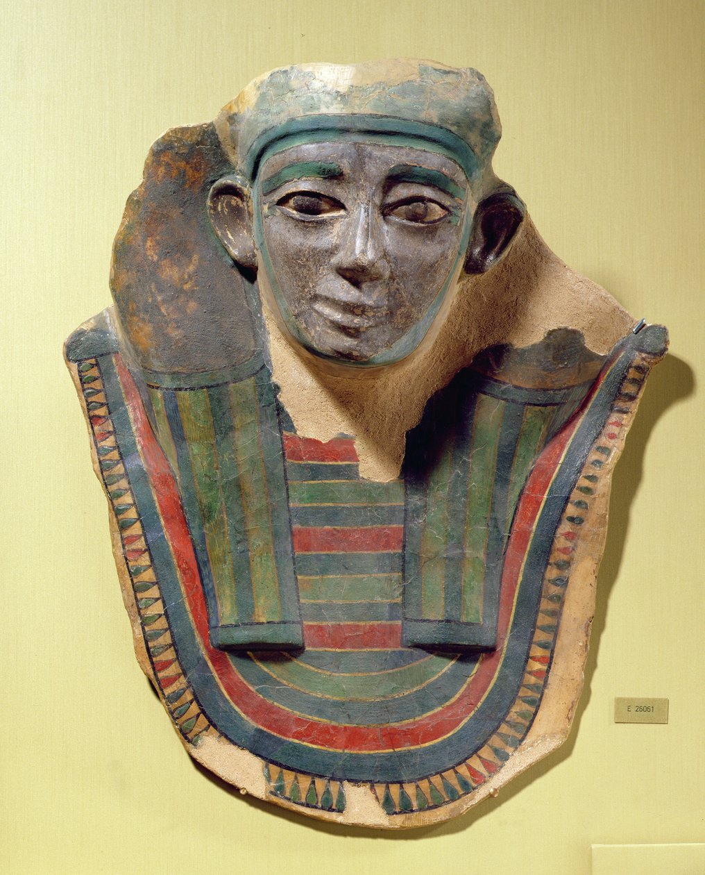 Máscara de múmia, da Mirgissa (gesso estucado e pintado) de Second Intermediate Period Egyptian