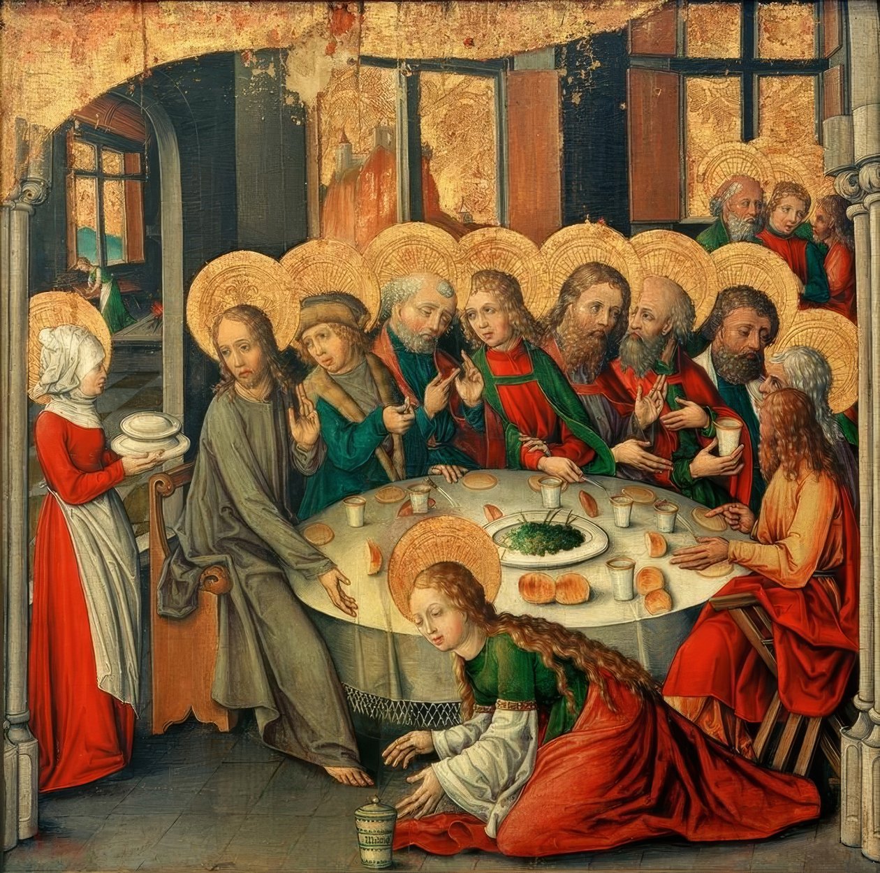 O banquete na casa de Simão, o fariseu. de Seeschwäbischer Meister