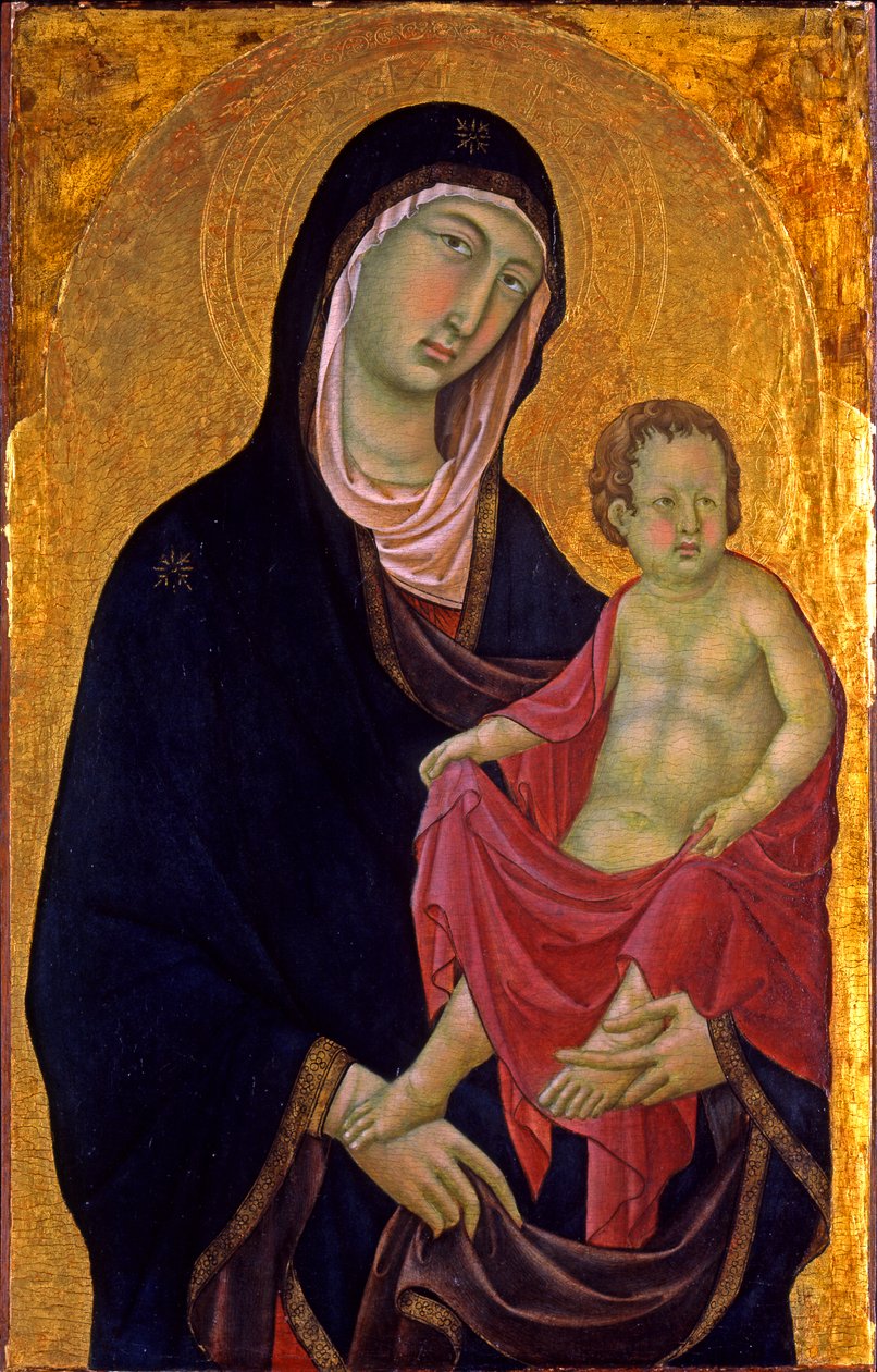 Madonna and Child, c.1320-1330 (têmpera no painel, com folha de ouro) de Segna di Bonaventura