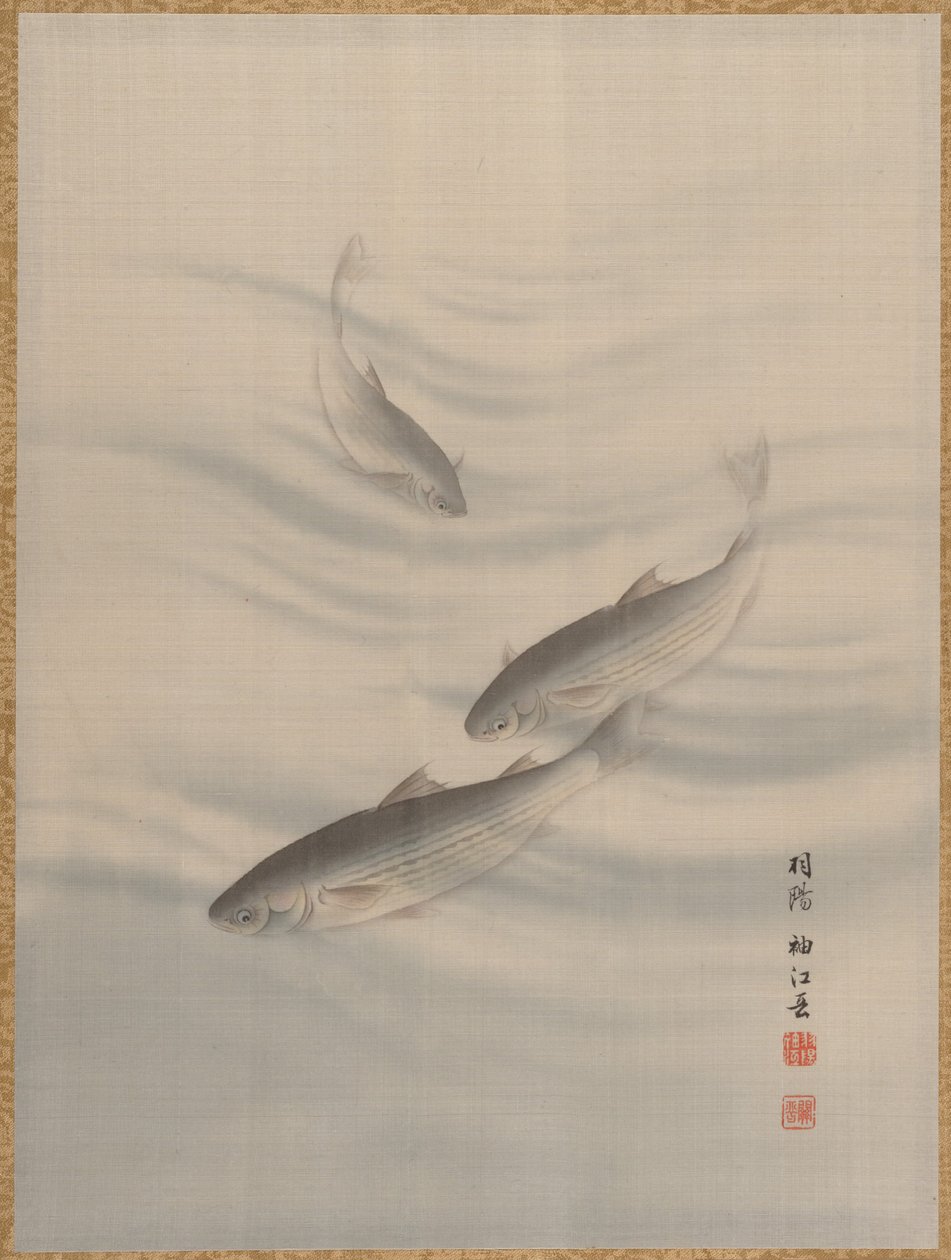 Peixes Natação, ca. 1890-92. de Seki Shuko