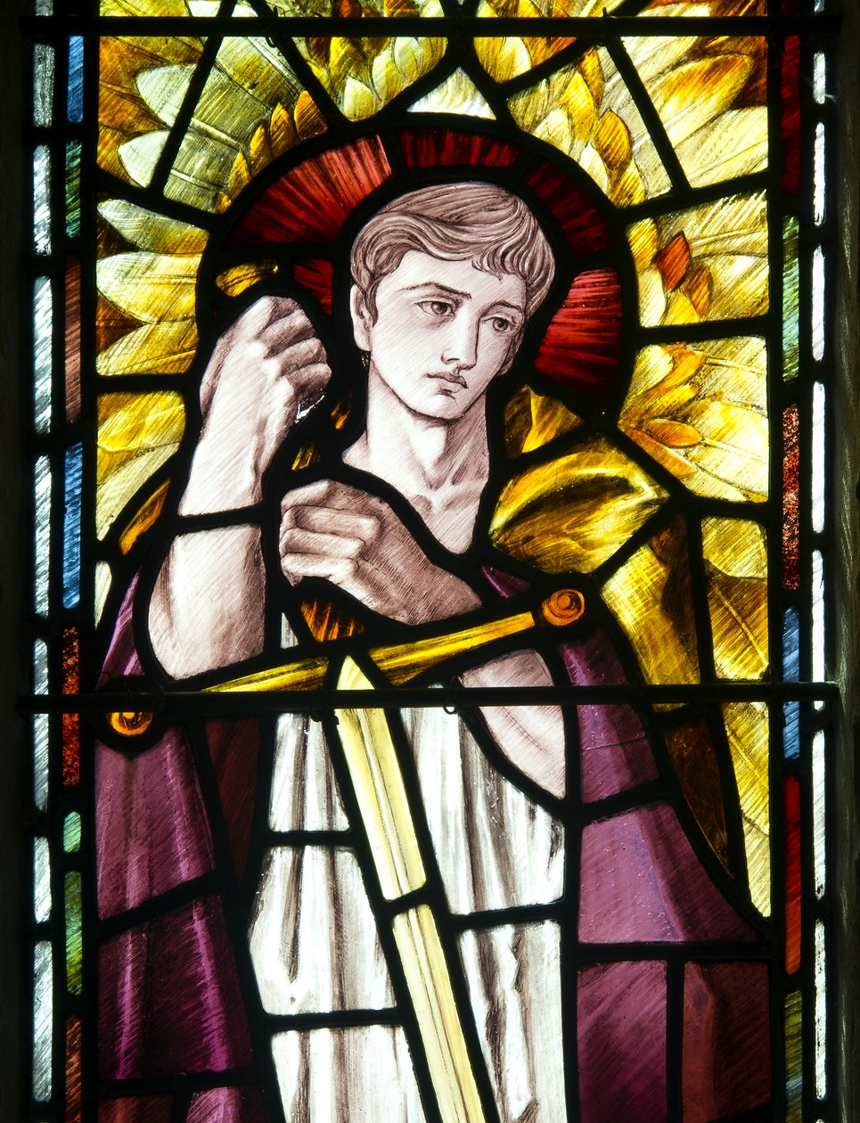 Mortehoe, St Mary, Mordomo de Heaton & Bayne, Selwyn Imagem, Arcanjo St Michael detalhe, c.1890 de Selwyn Image Selwyn Image