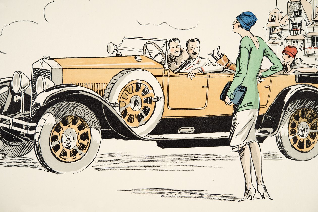 Golfe em Deauville, de White Bottoms, pub. 1927 (impressão de bloco de cor) de Sem