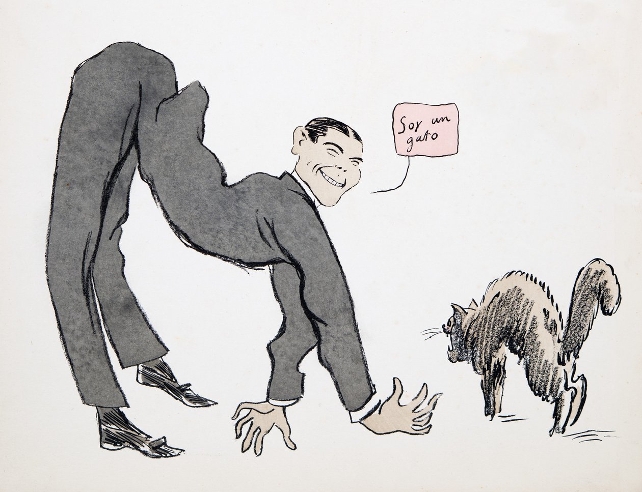 Eu sou um gato, de White Bottoms, pub. 1927 (impressão de bloco de cor) de Sem