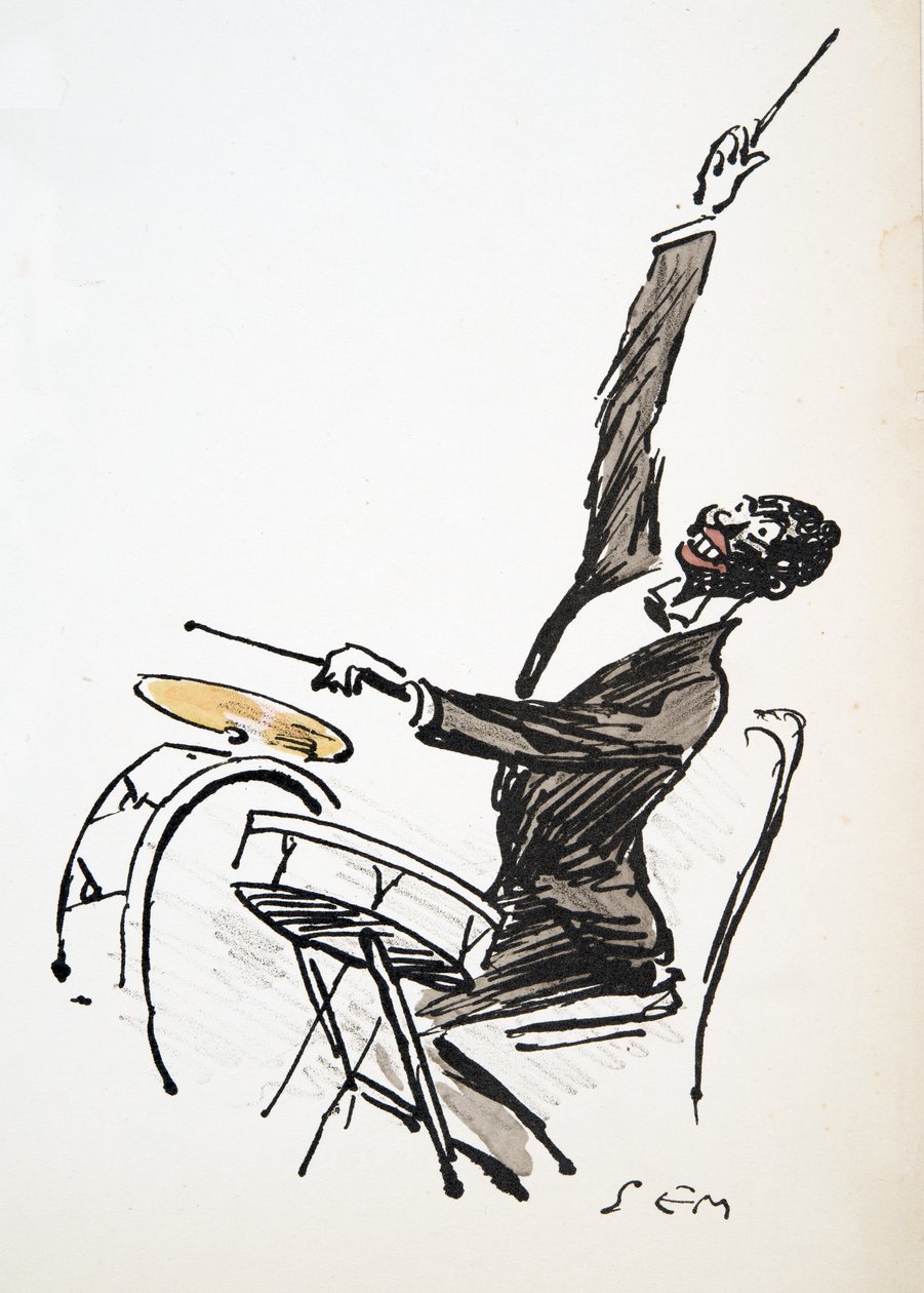 O baterista, de White Bottoms, pub. 1927 (impressão de bloco de cor) de Sem