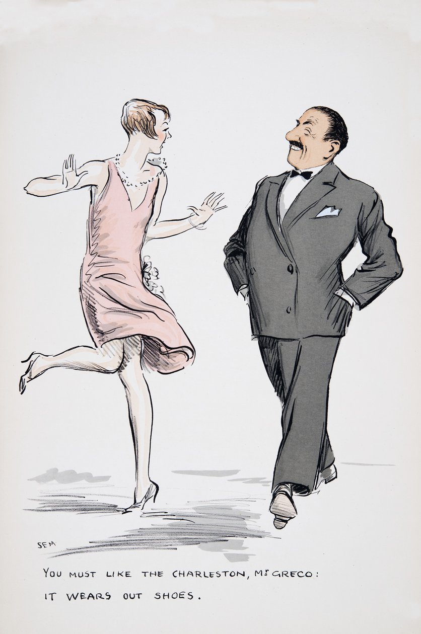 Você deve gostar do Charleston, Sr. Greco, ele usa sapatos., Do White Bottoms, pub. 1927 (impressão de bloco de cor) de Sem
