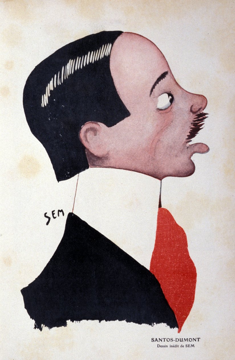 Retrato de Alberto Santos-Dumont (1873 - 1932), engenheiro e aeronáutico brasileiro pela Sem (1863 - 1934). de Sem