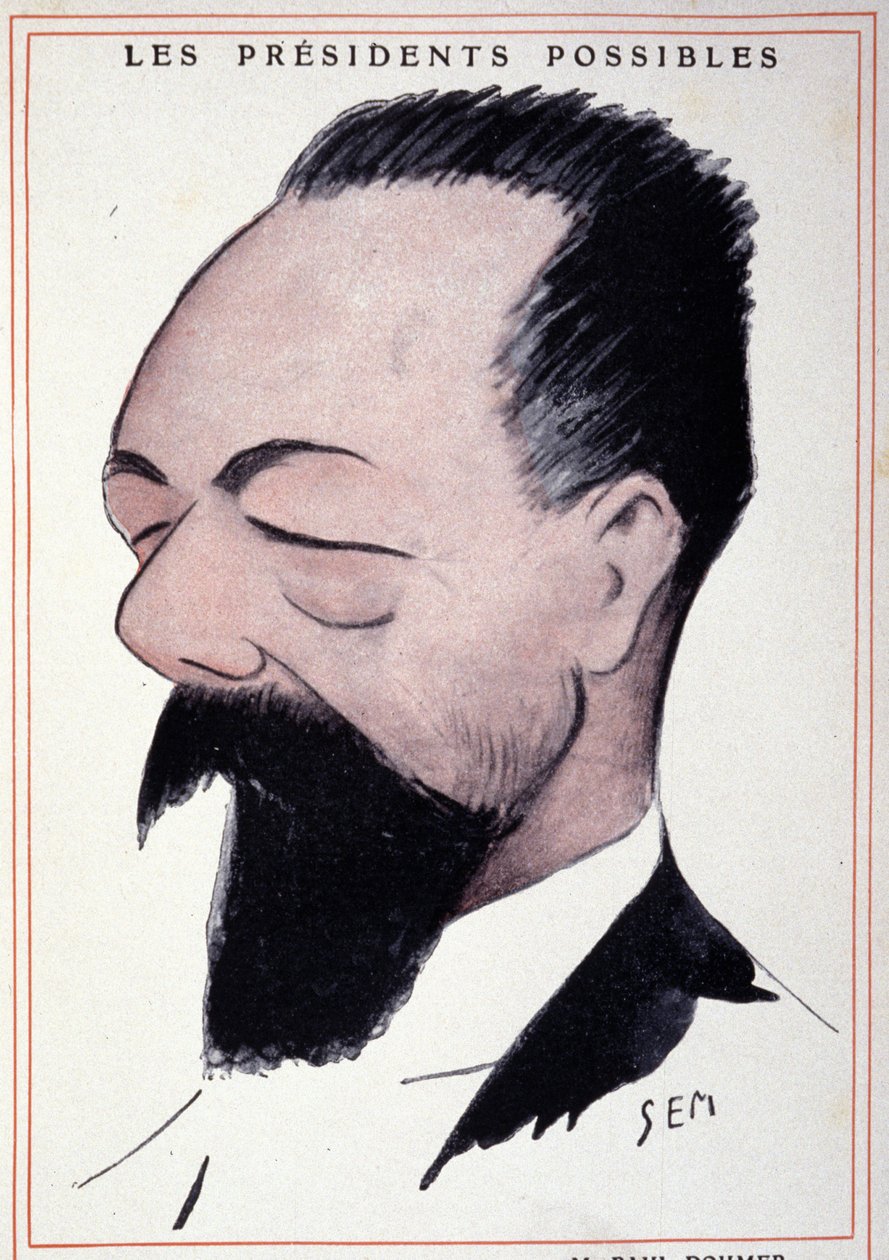Retrato de Paul Doumer (1857 - 1932), estadista francês, por Sem (1863 - 1934). de Sem