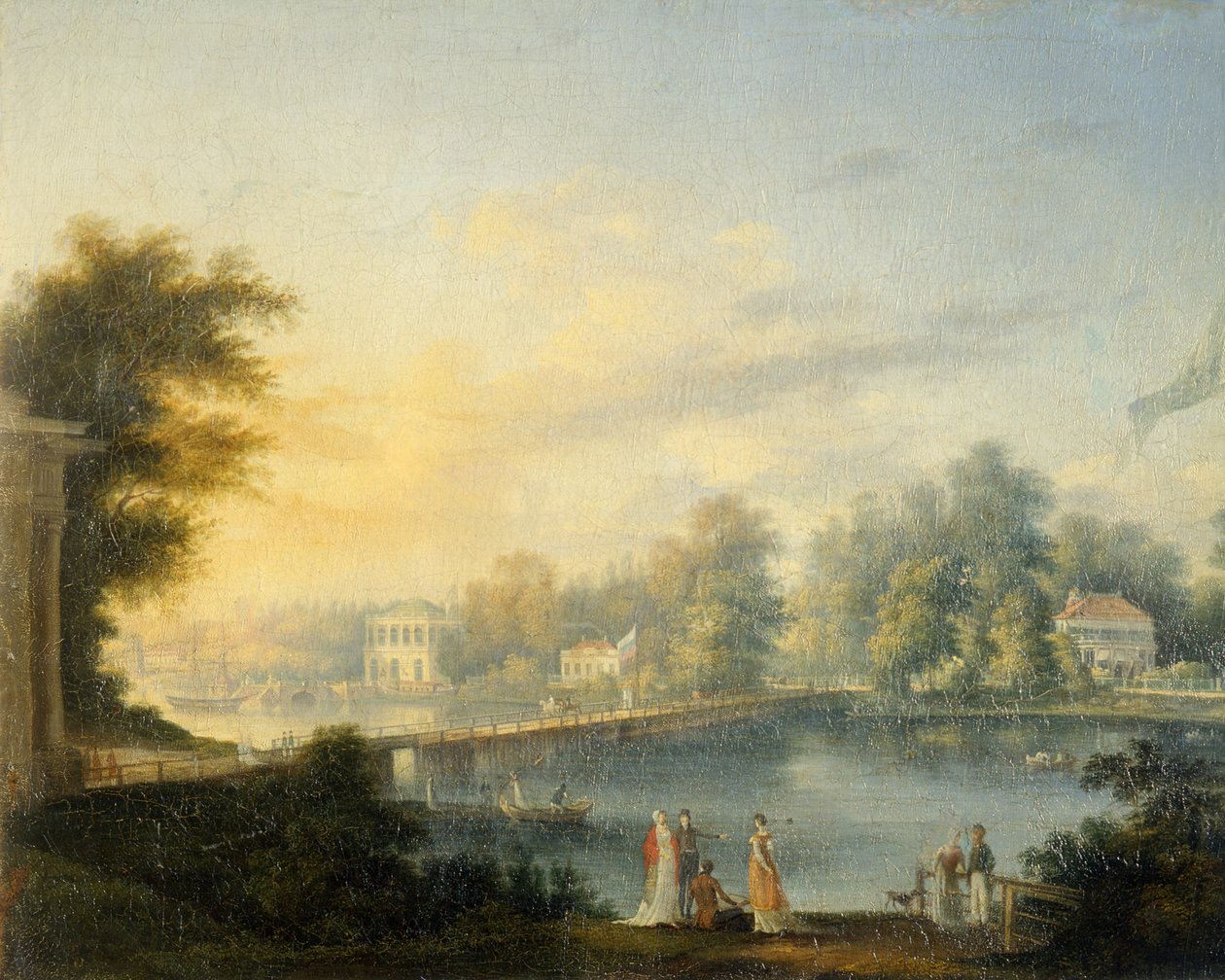 Vista, de, a, Bolshaya, neva, e, a, Stroganov, Dacha, 1804 de Semen Fedorovich Shchedrin