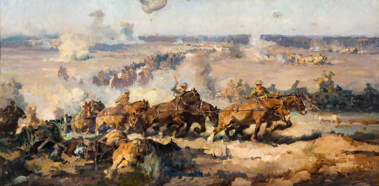 A batalha antes de Villers-Bretonneux, 8 de agosto de 1918 de Septimus Power
