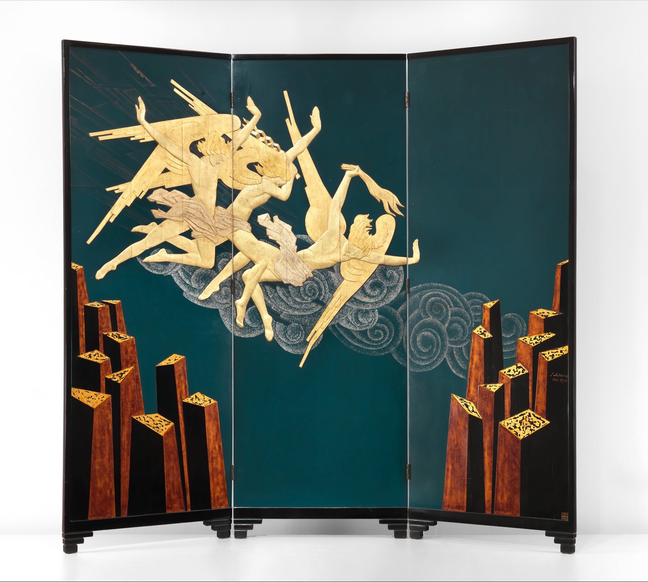 Fortissimo, 1925-26 (madeira laqueada, casca de ovo, madrepérola, ouro) de Seraphin Soudbinine
