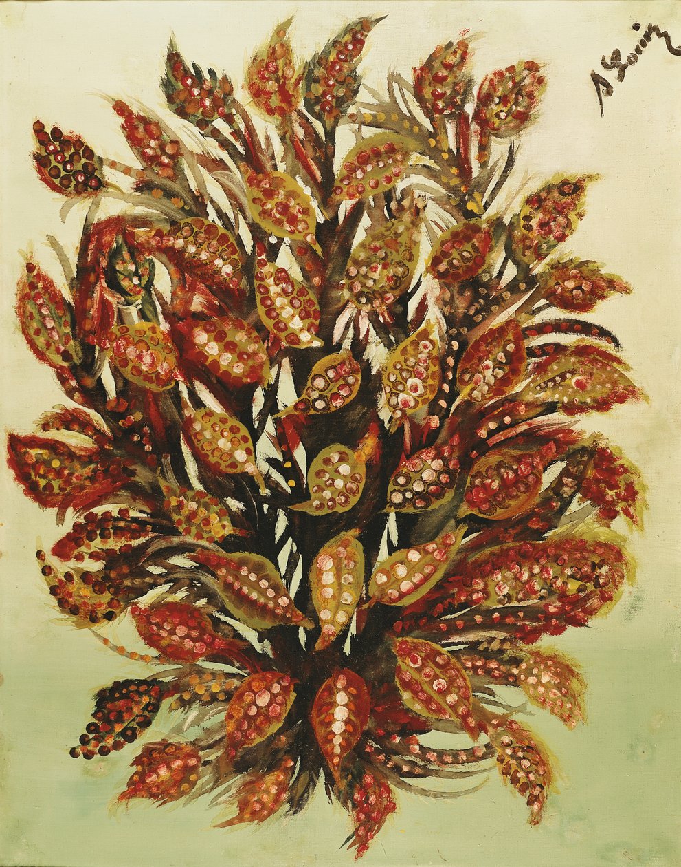 Romã em um fundo verde, 1930 de Seraphine Louis