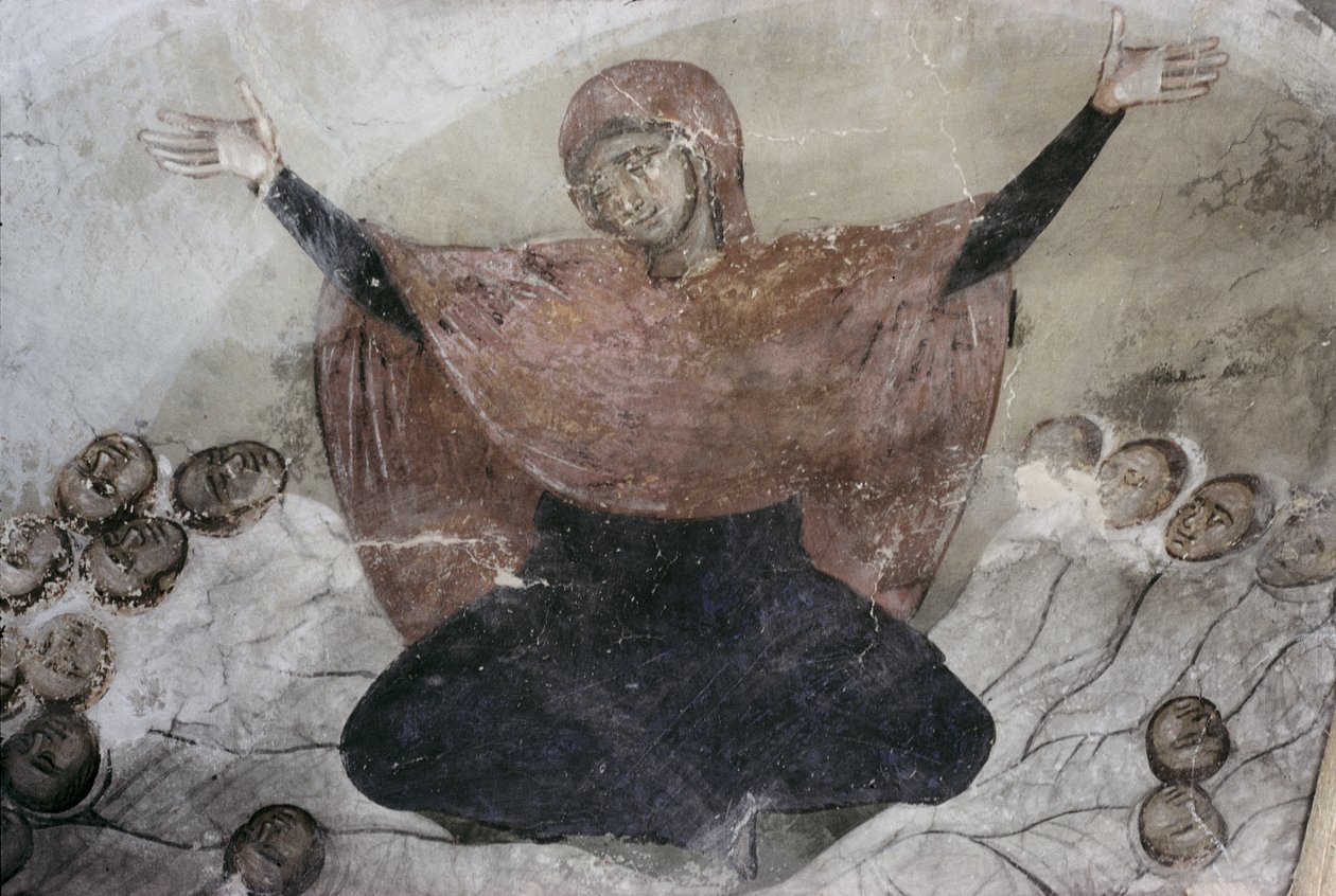 Rachel Lamentando seus filhos, da igreja de São Demétrio, 1375-76 de Serbian School