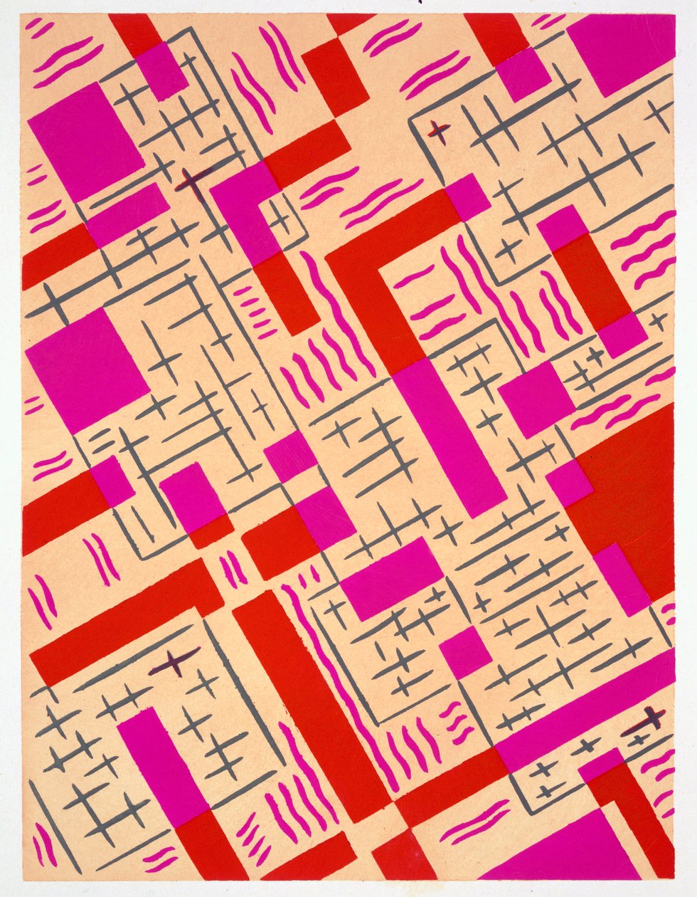 Design de &39;New Compositions Decoratives&39;, final da década de 1920 (stencil print) de Serge Gladky