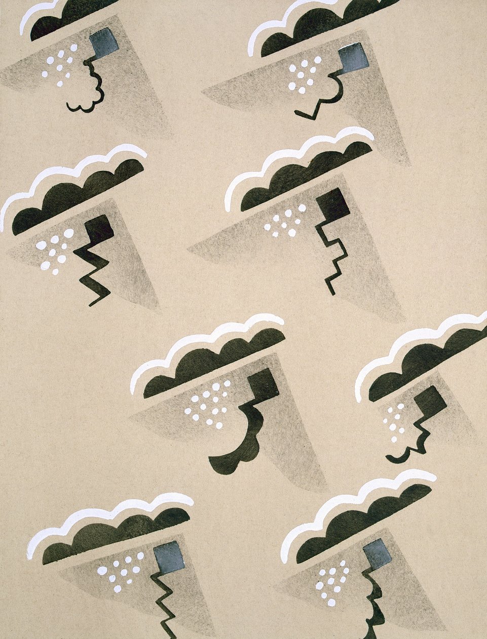 Design de &39;New Compositions Decoratives&39;, final da década de 1920 (stencil print) de Serge Gladky