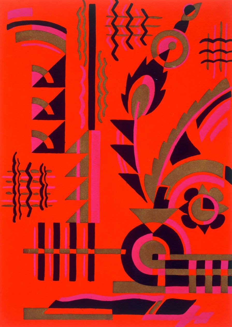 Design de &39;New Compositions Decoratives&39;, final da década de 1920 (stencil print) de Serge Gladky