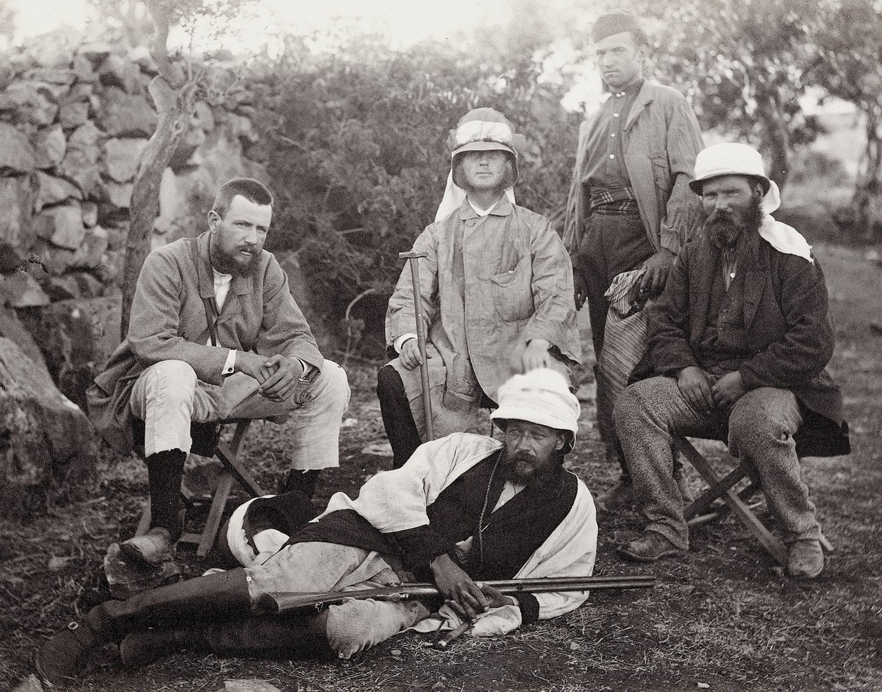 Grupo de exploradores, distrito da Judéia, Palestina, 1867 de Sergeant Henry Phillips