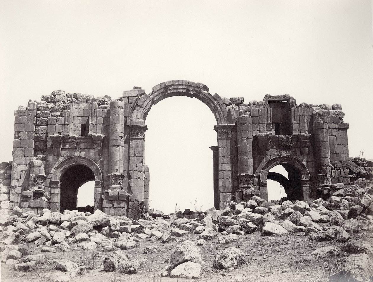 Arco de Adriano em Jerash, 1867 de Sergeant Henry Phillips