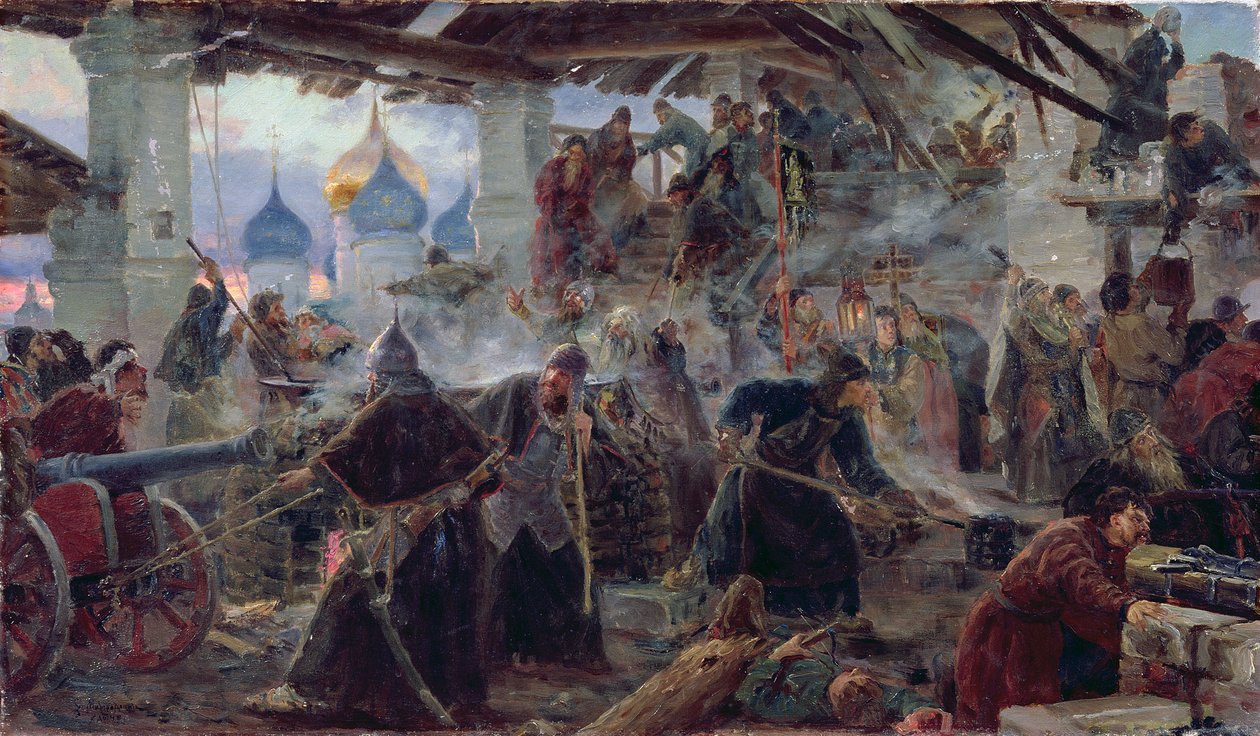 A defesa da trindade Sergius claustro em Zagorsk, 1892 de Sergei Dmitrievich Miloradovich