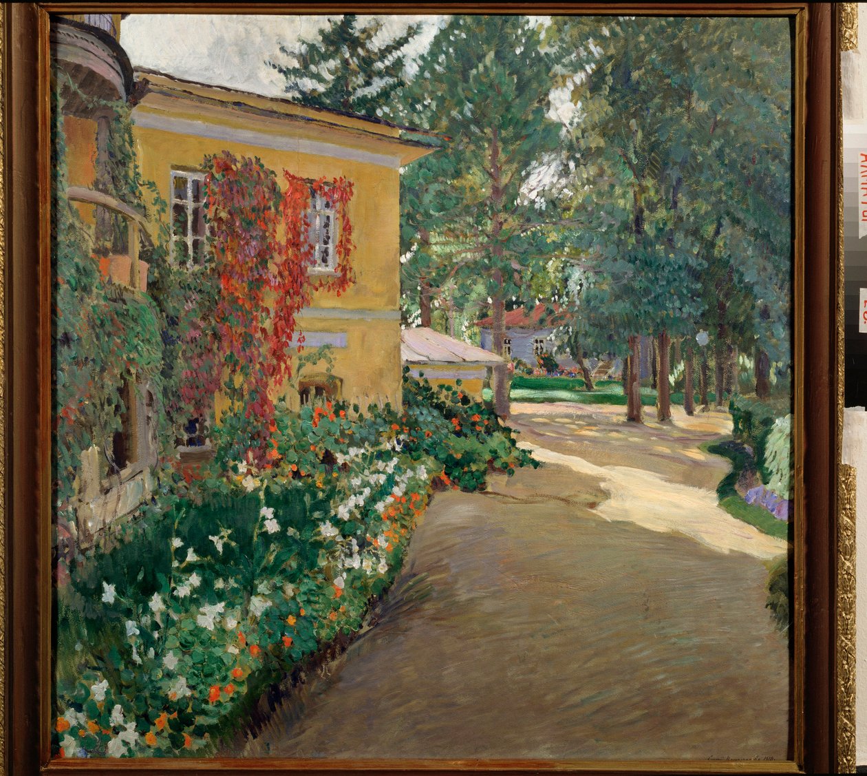 Numa Propriedade Rural - Pintura de Sergei Arsenyevich Vinograd (1869-1938), óleo sobre tela de Sergei Arsenevich Vinogradov
