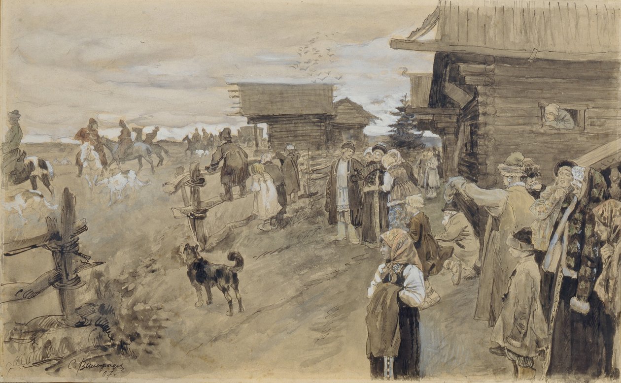 Caçando com Borzois, 1907 de Sergei Arsenevich Vinogradov