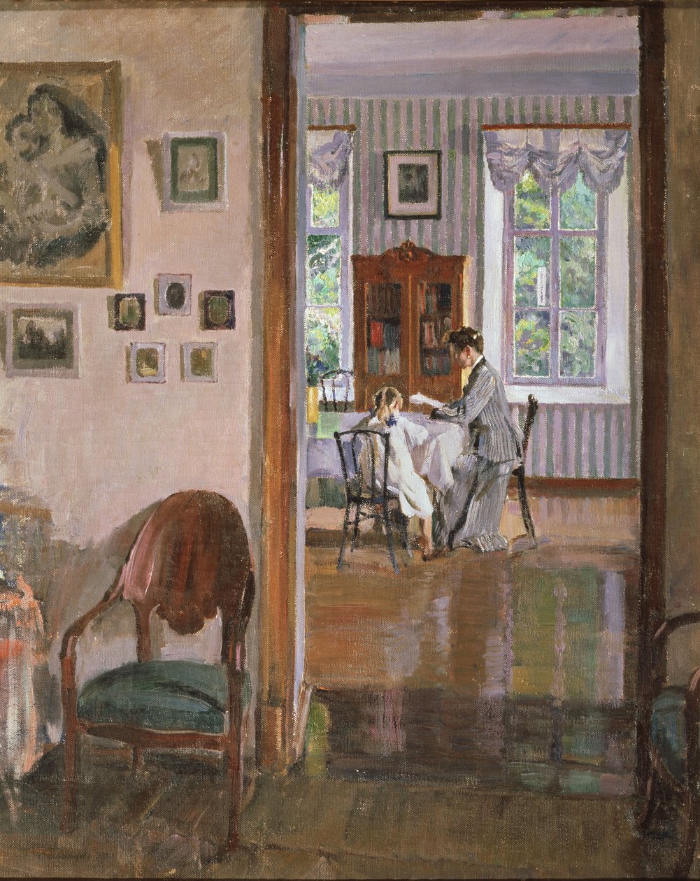 Em uma casa, 1910 de Sergei Arsenevich Vinogradov