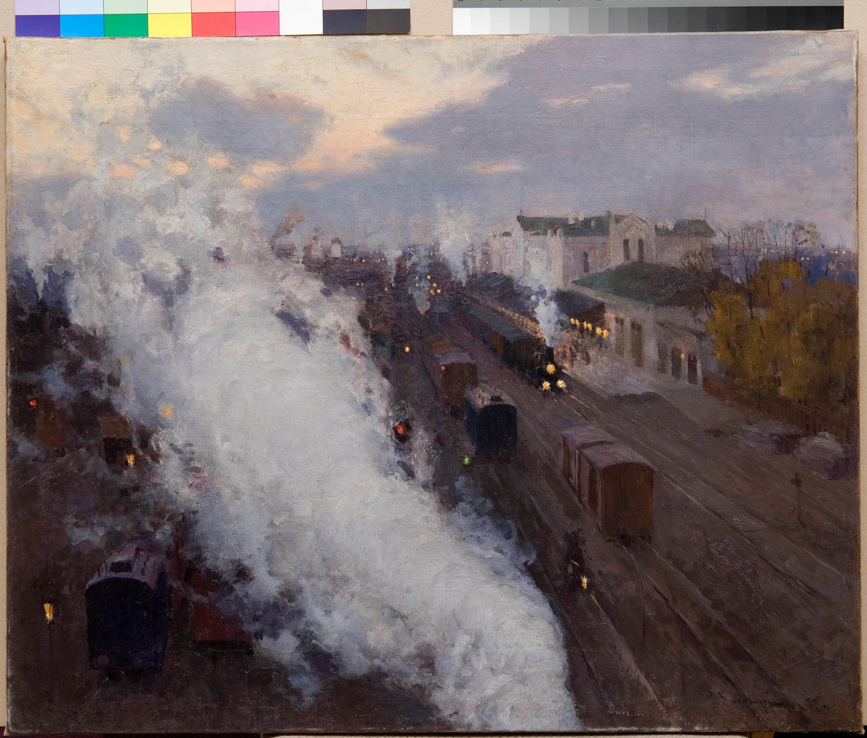 Estação ferroviária de Kharkov - Vinogradov, Sergei Arsenyevich (1869-1938) - 1892 - Óleo sobre tela - de Sergei Arsenevich Vinogradov