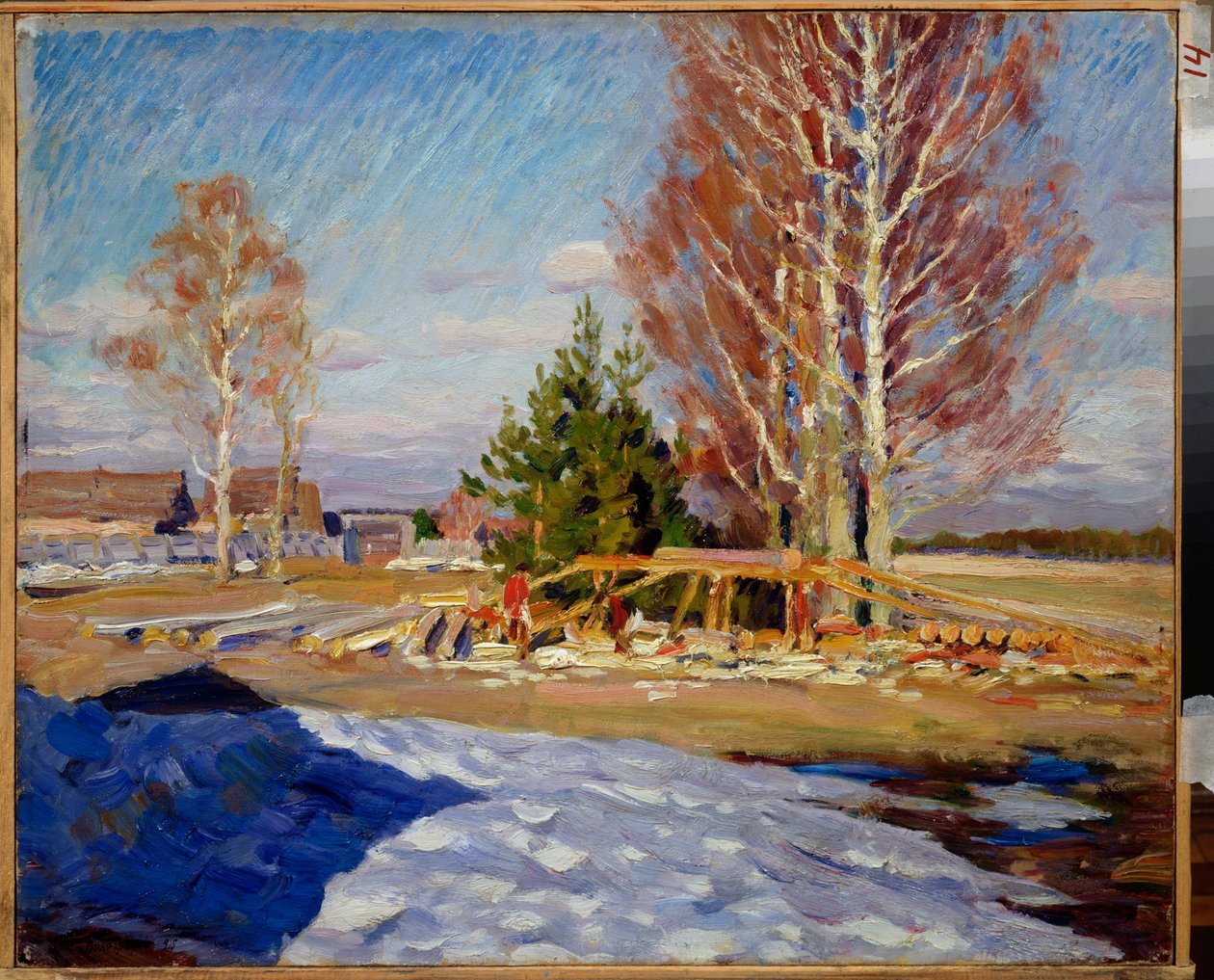 Spring Landscape - Pintura por Sergei Arsenyevich Vinograd (1869-1938), óleo sobre tela de Sergei Arsenevich Vinogradov