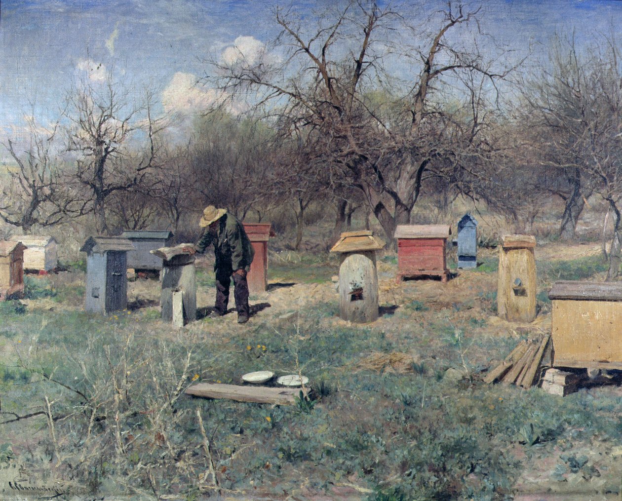 Um dia de primavera, ou colmeias, 1899 de Sergei Ivanovich Svetoslavsky