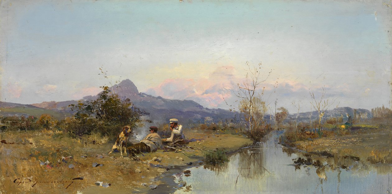 Os caçadores em repouso de Sergei Ivanovich Vasilkovsky