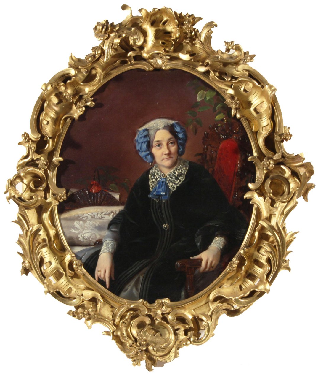 Retrato da princesa Isabella Adamovna Gagarina 1800-1886, nascida Condessa Walewska, década de 1850 de Sergei Konstantinovich Zaryanko