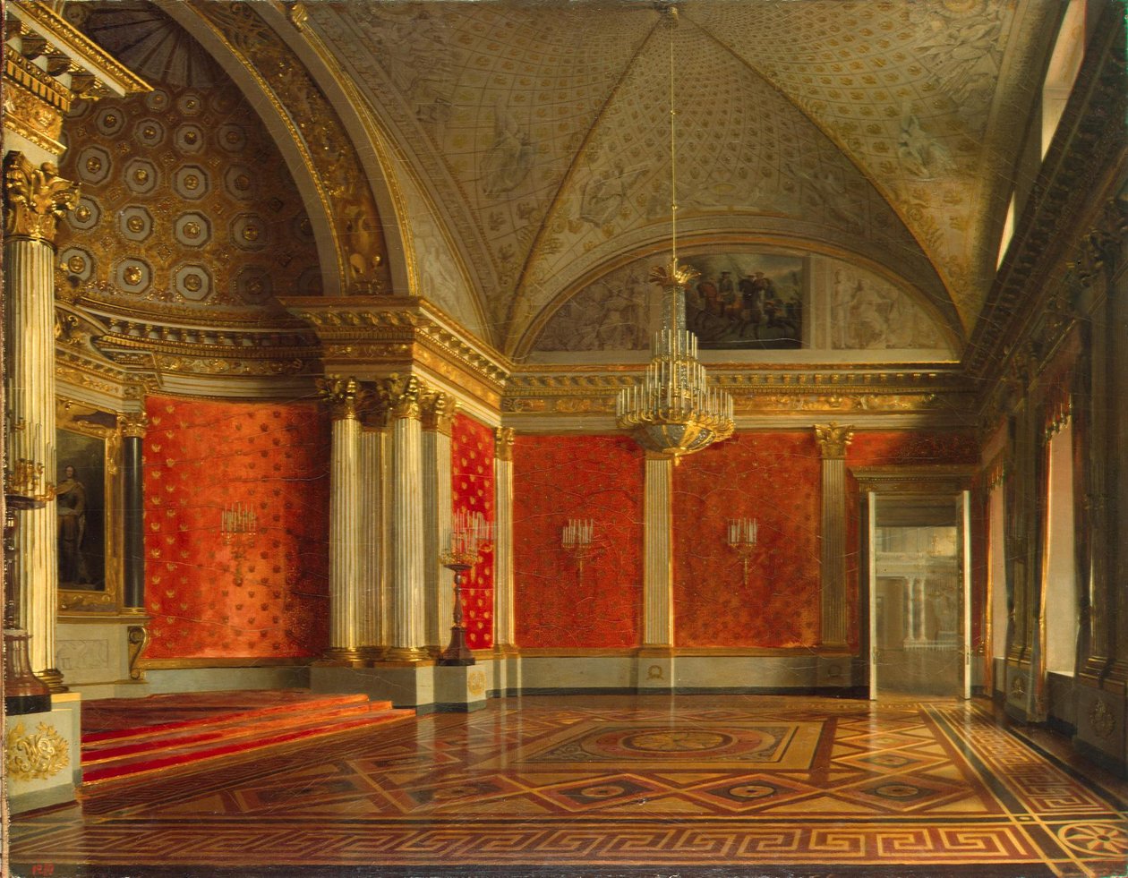 A Pequena Sala do Trono do Palácio de Inverno, 1837 de Sergei Konstantinovich Zaryanko