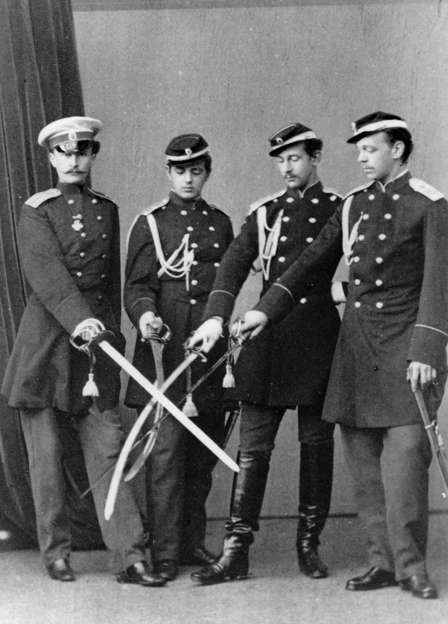 Grão-duques Alexander Alexandrovich e Vladimir Alexandrovich da Rússia, c1870-c1875 de Sergei Lvovich Levitsky