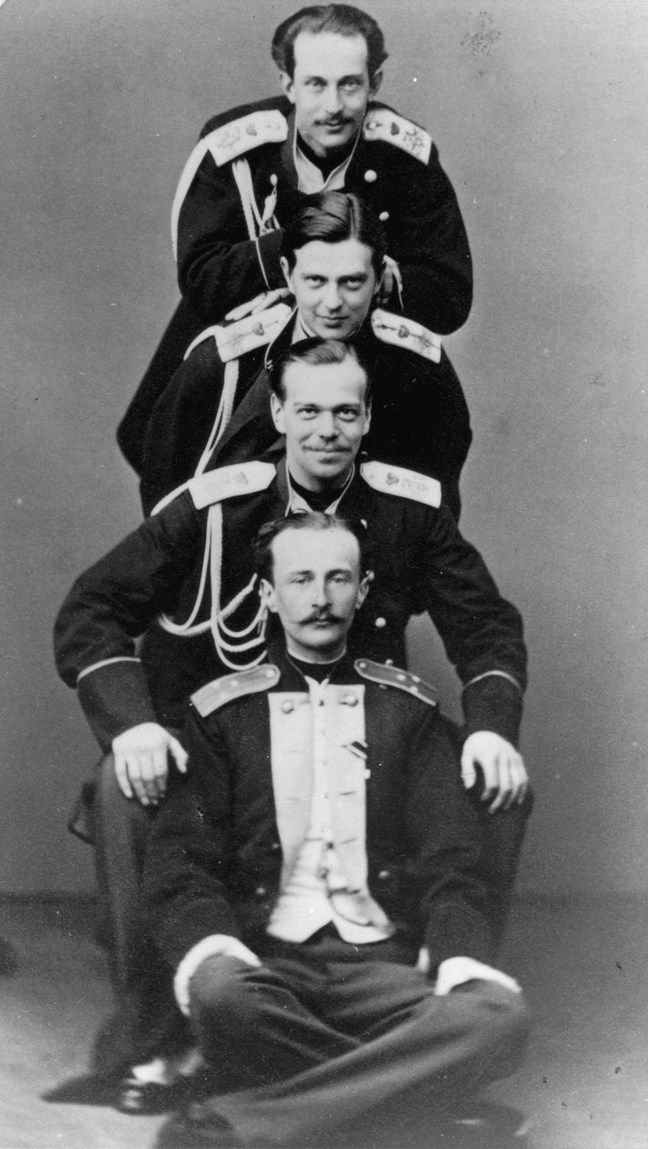 Grão-duques Alexander Alexandrovich e Vladimir Alexandrovich da Rússia, c1870-c1875 de Sergei Lvovich Levitsky