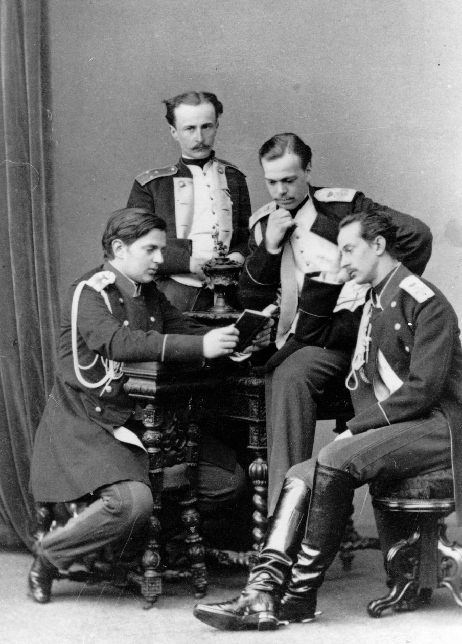 Grão-duques Alexander Alexandrovich e Vladimir Alexandrovich da Rússia, c1870-c1875 de Sergei Lvovich Levitsky