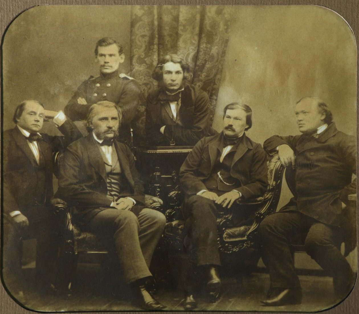 Sovremennik: Ivan Goncharov, Ivan Turgenev, Leo Tolstoi, Dmitri Grigorovich, Alexander Druzhinin e de Sergei Lvovich Levitsky