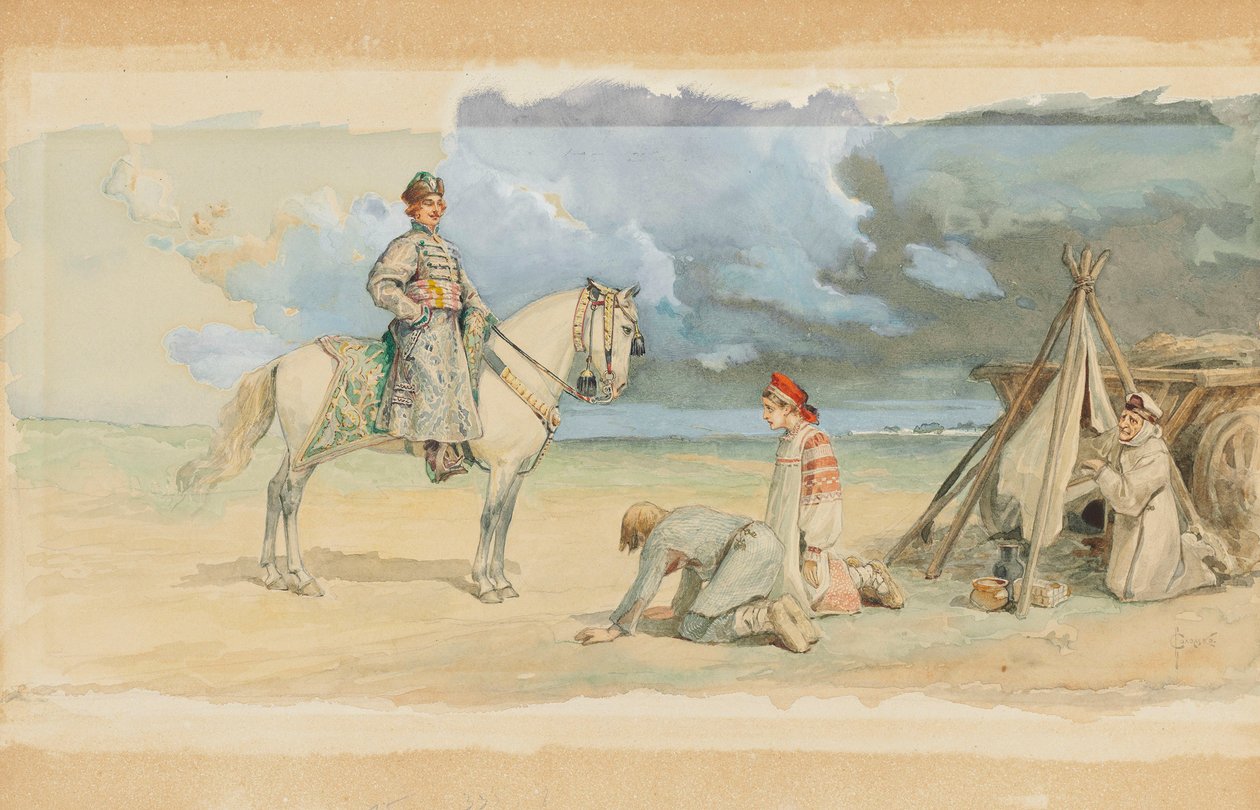 Chegada do boiardo. de Sergei Sergeyevich Solomko