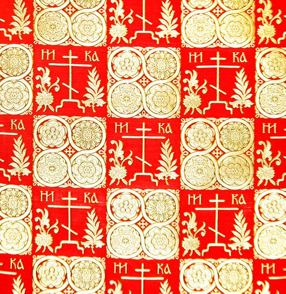 Olovyanishnikov Manufactory Half-Silk Satin, início do século 20 (têxtil) de Sergei Vashkov