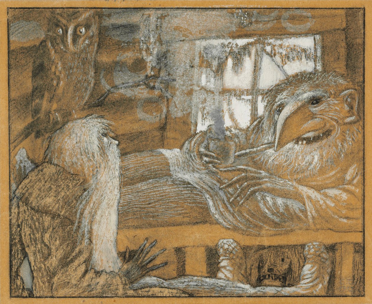 O camponês e o domovoy, 1922. de Sergei Vasilevich Chekhonin