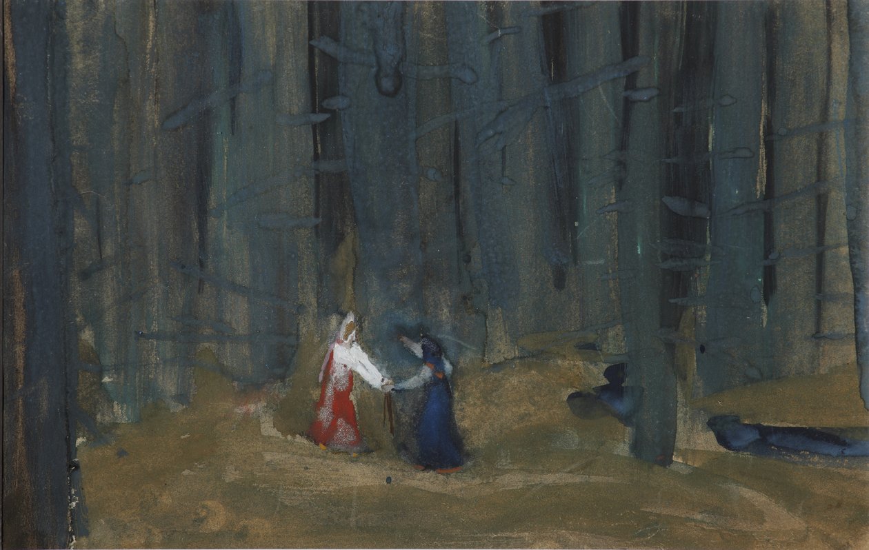Ilustração do Conto da Princesa Morta e dos Sete Cavaleiros de Sergei Vasilievich Malyutin