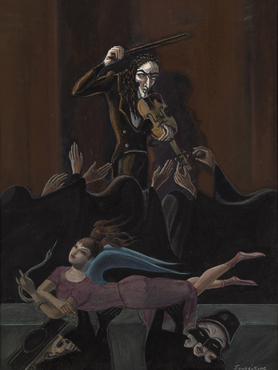 Paganini. Design para o balé Paganini por Sergei Rachmaninoff de Sergei Yurievich Sudeykin