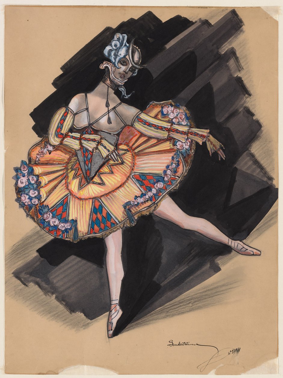 A boneca de fadas. Figurino de Anna Pavlova, 1924 de Sergei Yurievich Sudeykin