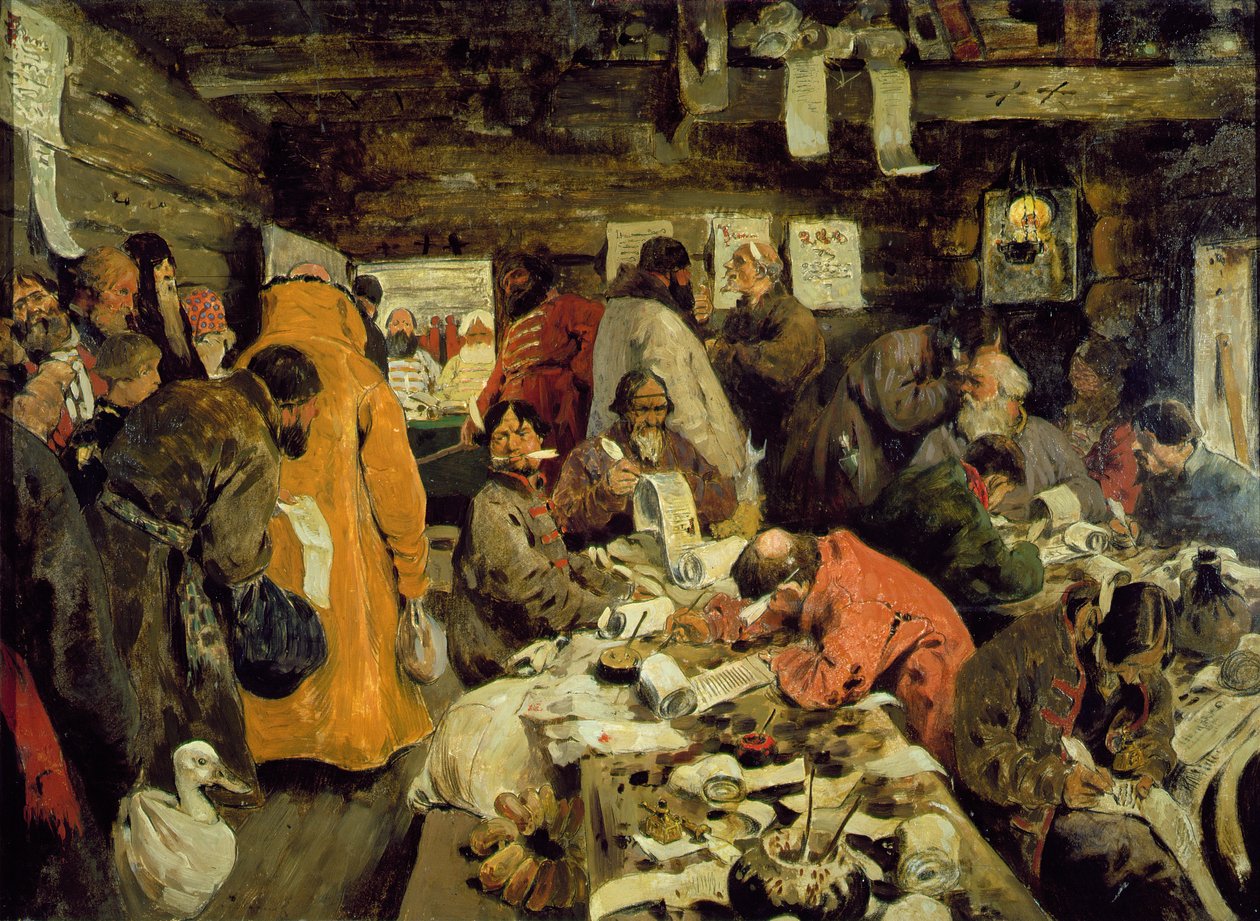 Um escritório de advocacia na Muscovite Times, 1907 de Sergej Vasilevic Ivanov