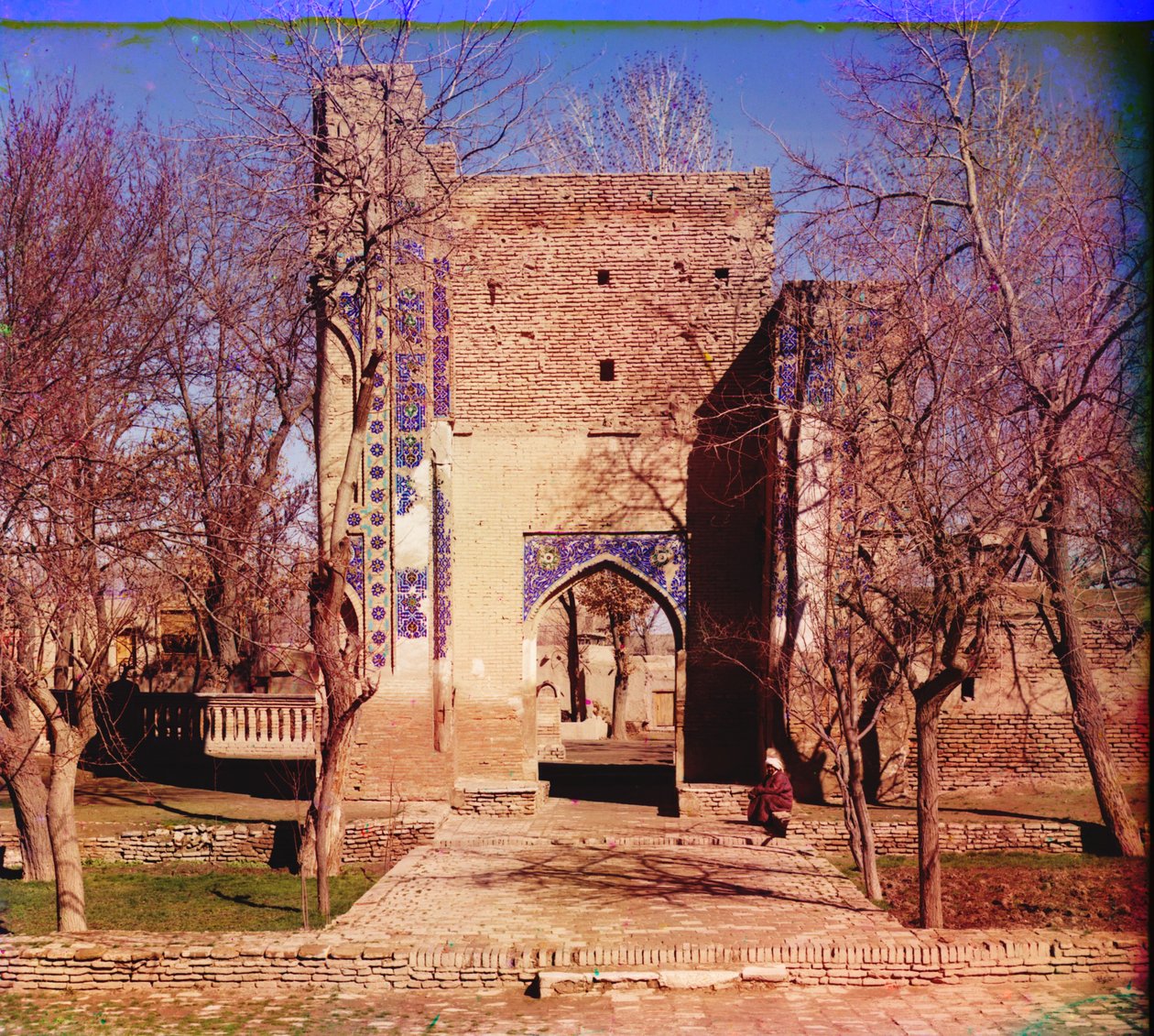 Entrada para Gur-Emir (túmulo do rei) Samarkand, 1905-1915 de Sergey Prokudin Gorsky