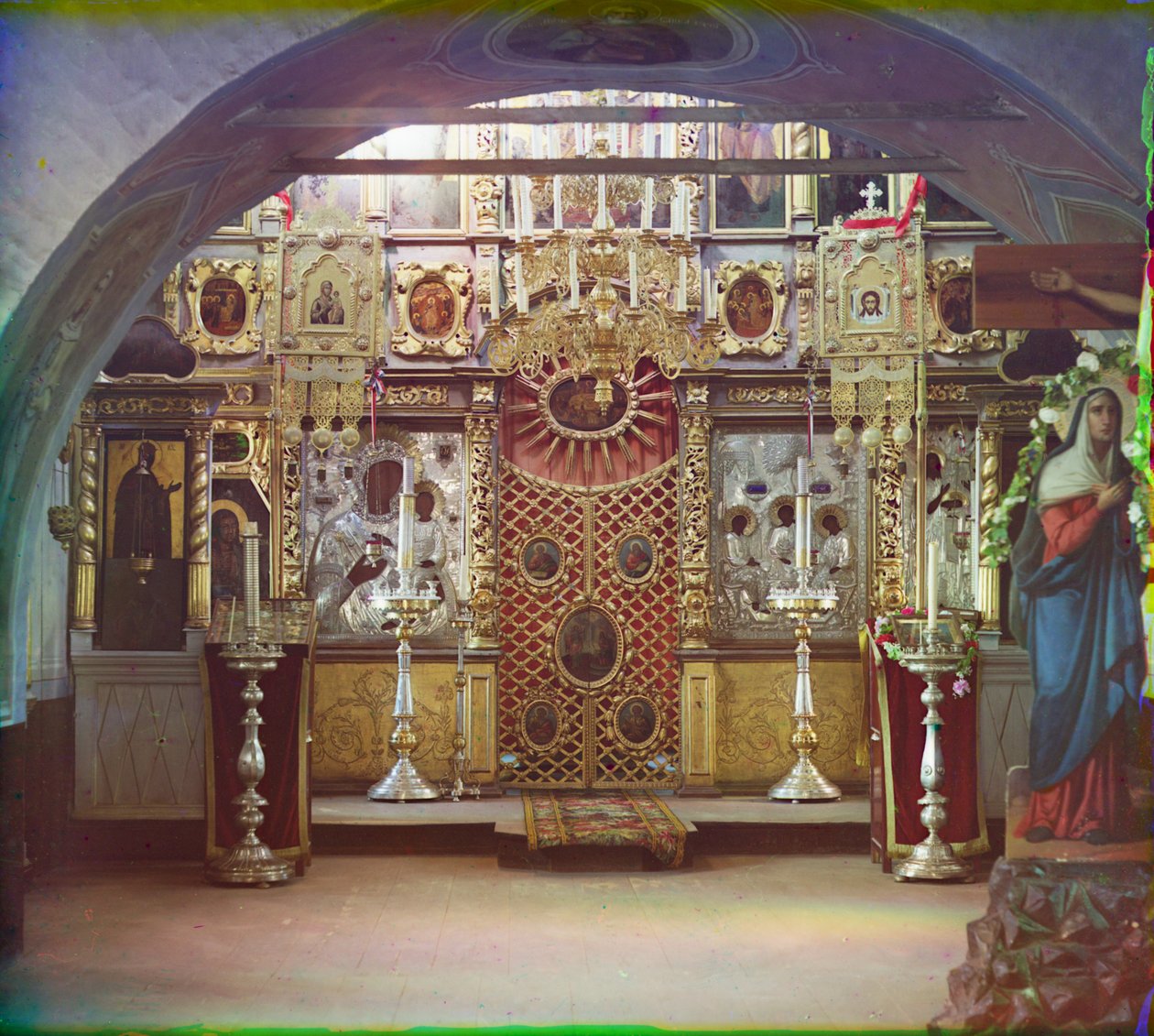 Ícones na igreja de Borodino, 1905-1915 de Sergey Prokudin Gorsky